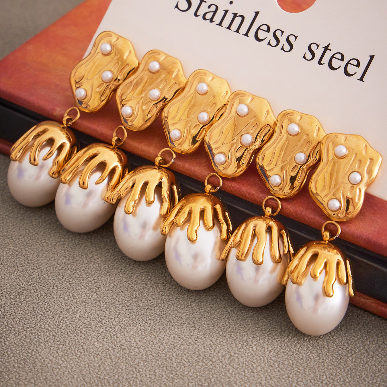 Planderful Baroque Pearl Earrings For Women 18K Gold Plated