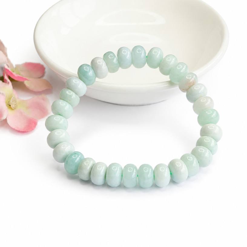 Jadeite Abacus Bead Beaded Bracelet