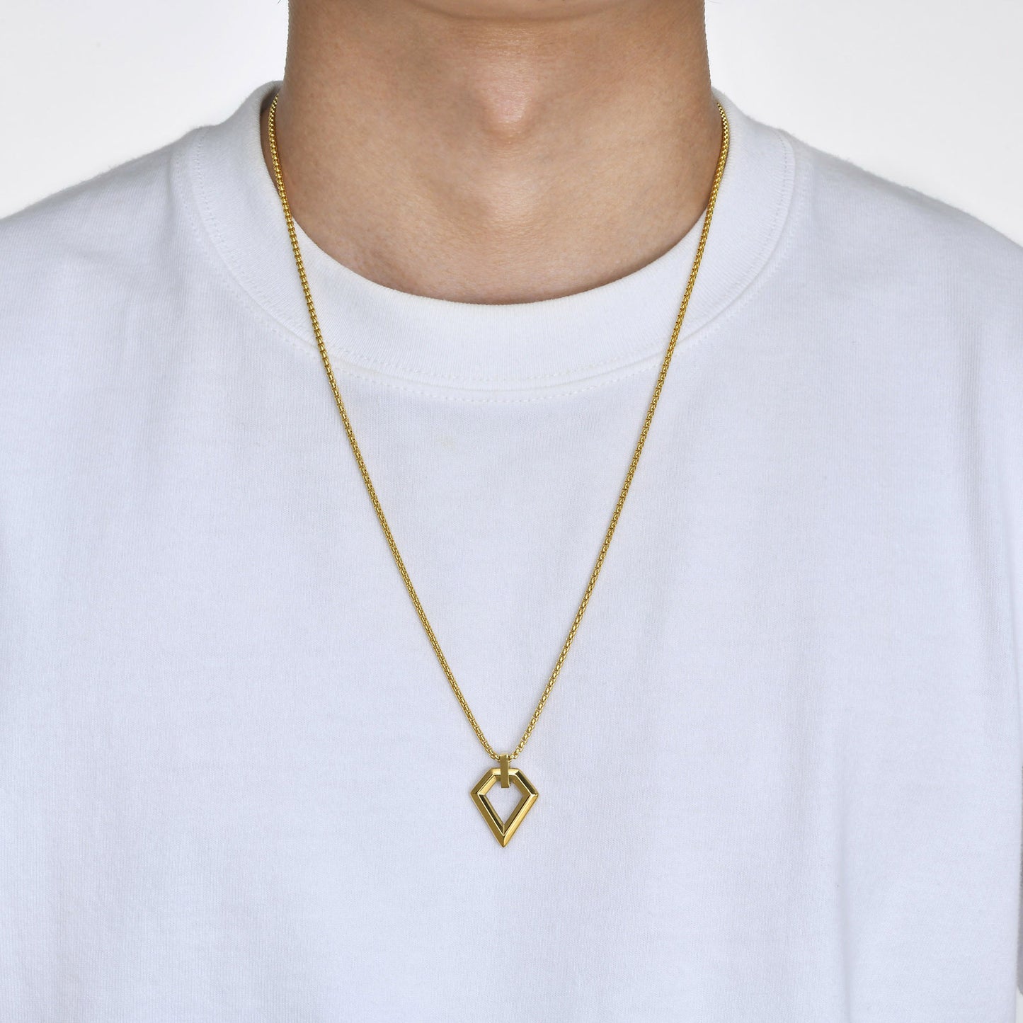 Stainless Steel Geometric Men's Pendant Hip Hop Necklace