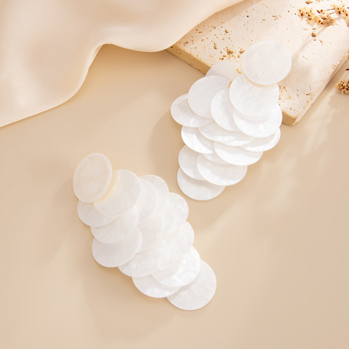 Planderful Vienna Verve Acrylic Disc Earrings For Women Fringed Statement Jewelry