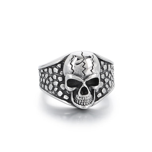 Planderful Ghost Head Skull Ring For Men Stainless Steel