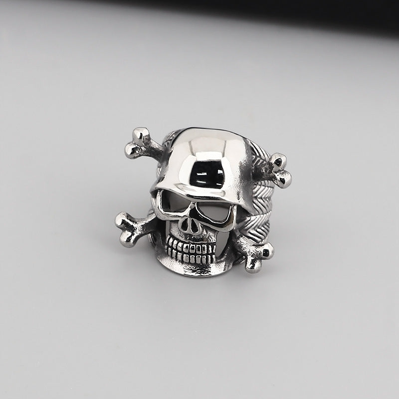 Retro Ghost Head Ring Skull Stainless Steel Ring For Men