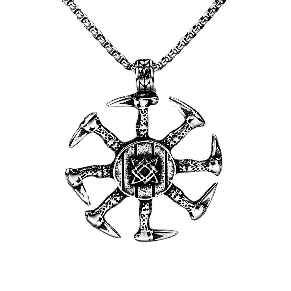 European And American Jewelry Men's Stainless Steel Pendant Necklace Retro Viking Slavic Personalized Pendant
