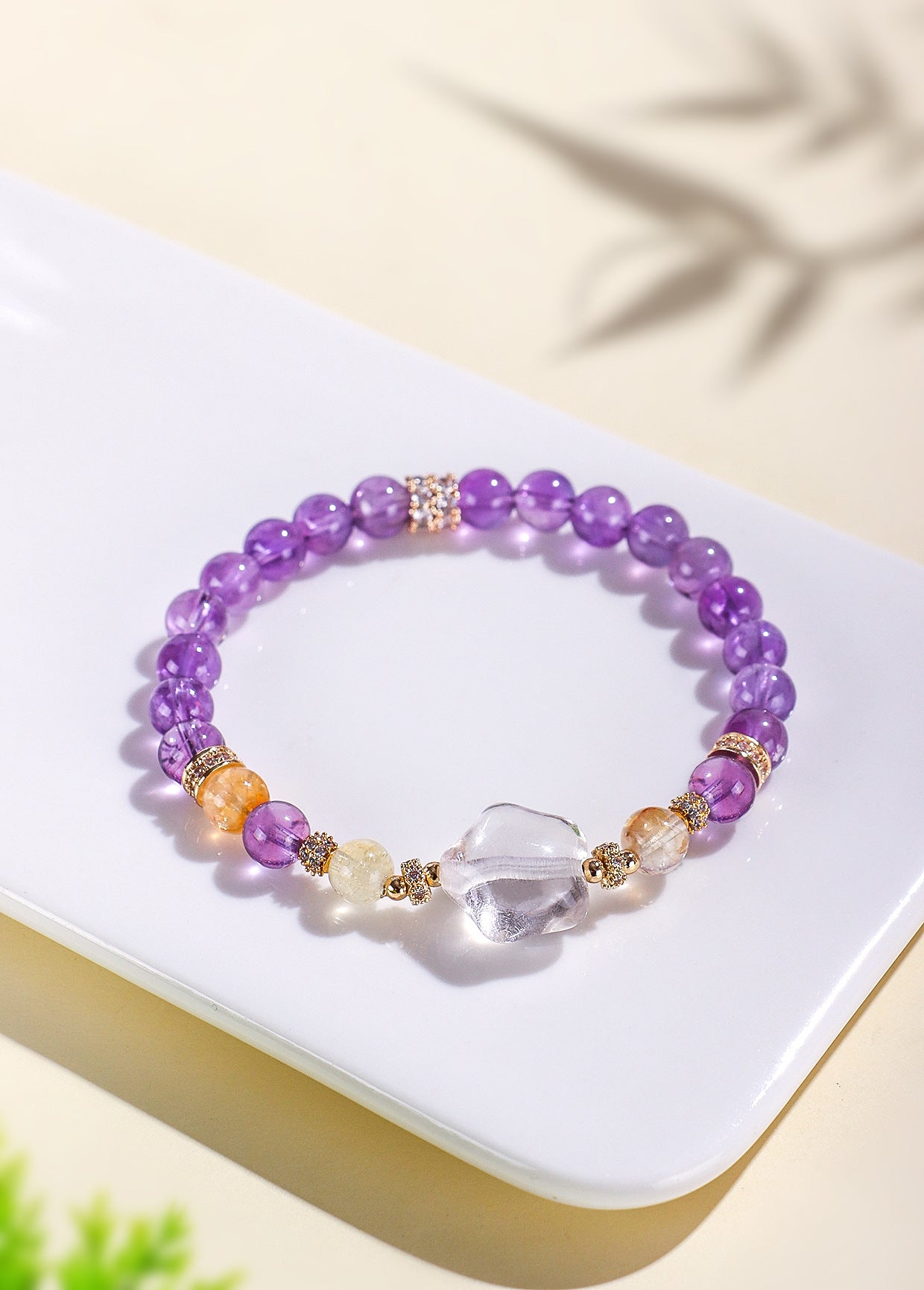 Planderful Fortune's Favor Bracelet – Elegant Amethyst and Crystal Design