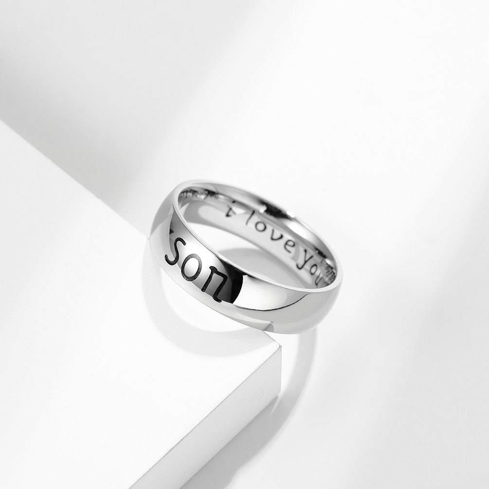Amazon Supply 6mm Laser MOM I Love You Stainless Steel Ring