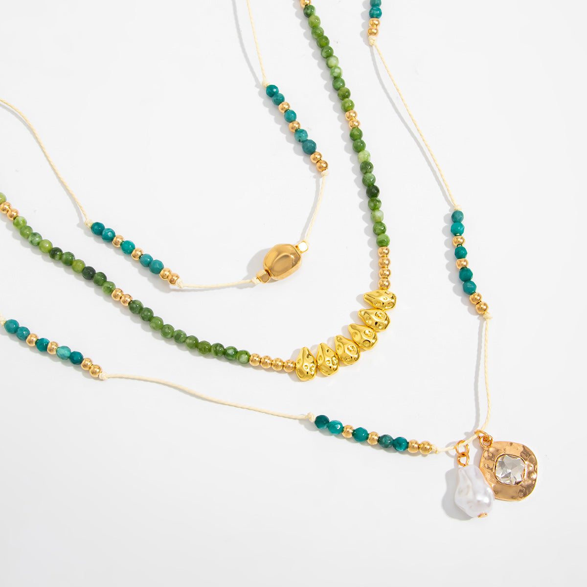 Western Wind Irregular Smudging Beaded Necklace Contrasting Baroque Pearl Stacking Necklace