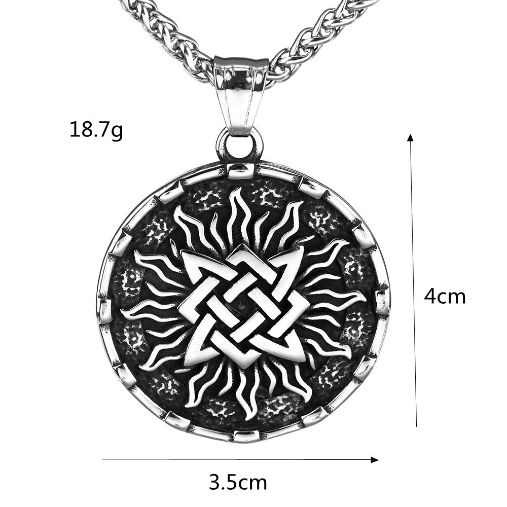 Planderful Viking Pendant Necklace For Men In Titanium Steel With Personalized Slavic Charm Rugged Everyday Gift