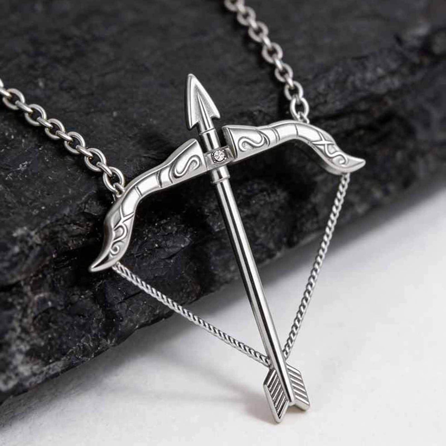 Necklace Design Stainless Steel Bow & Arrow Men's Necklace Young