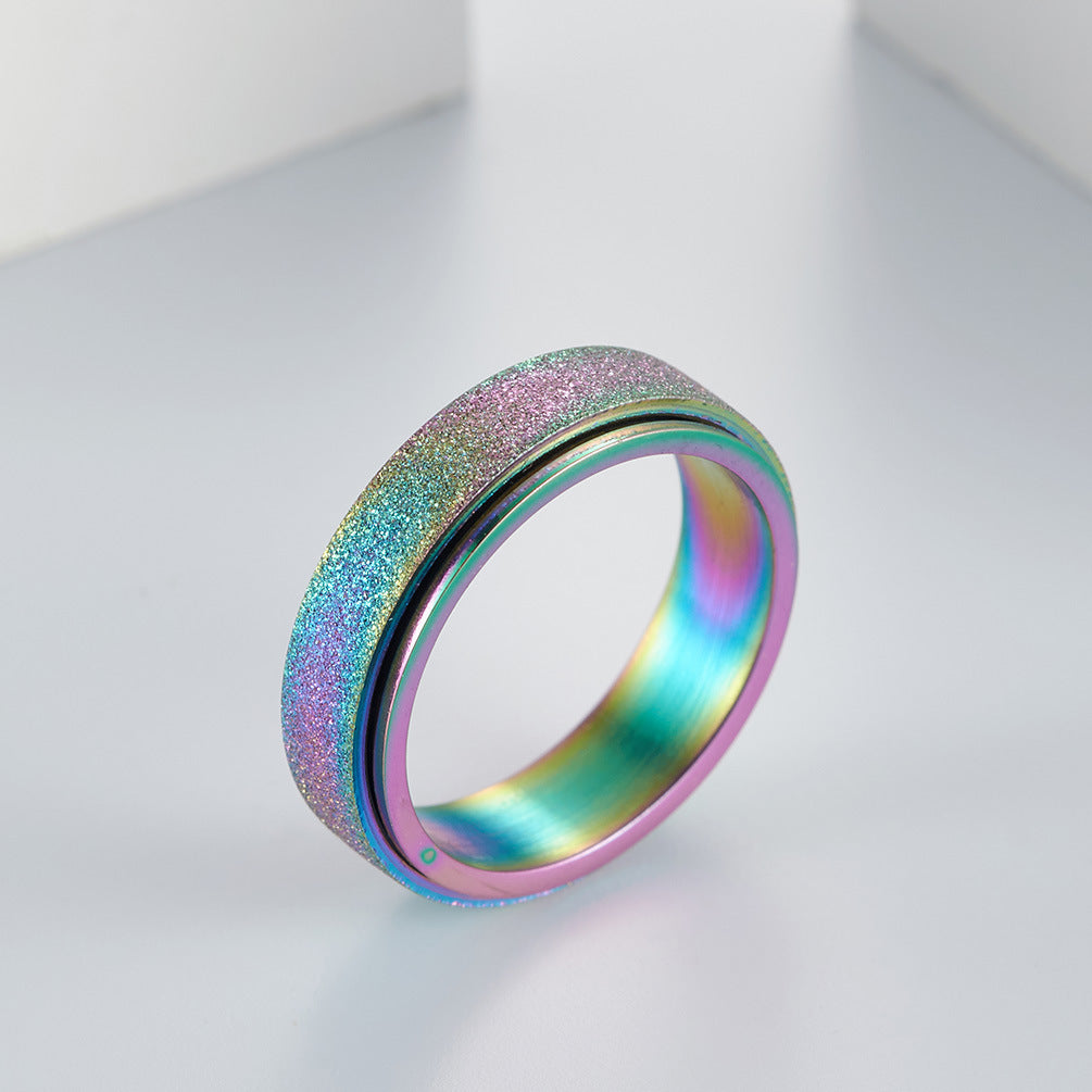 Rotating Ring Stainless Steel Rose Gold Plated Unisex Protection Statement by Planderful Collection