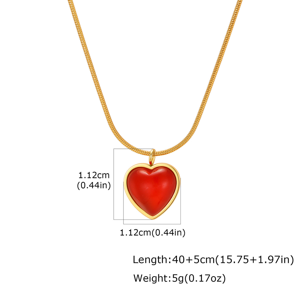 Version Of Stainless Steel Heart-Shaped Love Round Snake Chain Collarbone Chain Women's Necklace