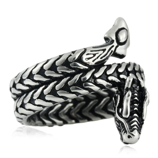 Personalized Retro Titanium Steel Dragon Ring for Men - Trendy Animal Jewelry Accessory in Sizes 7-13