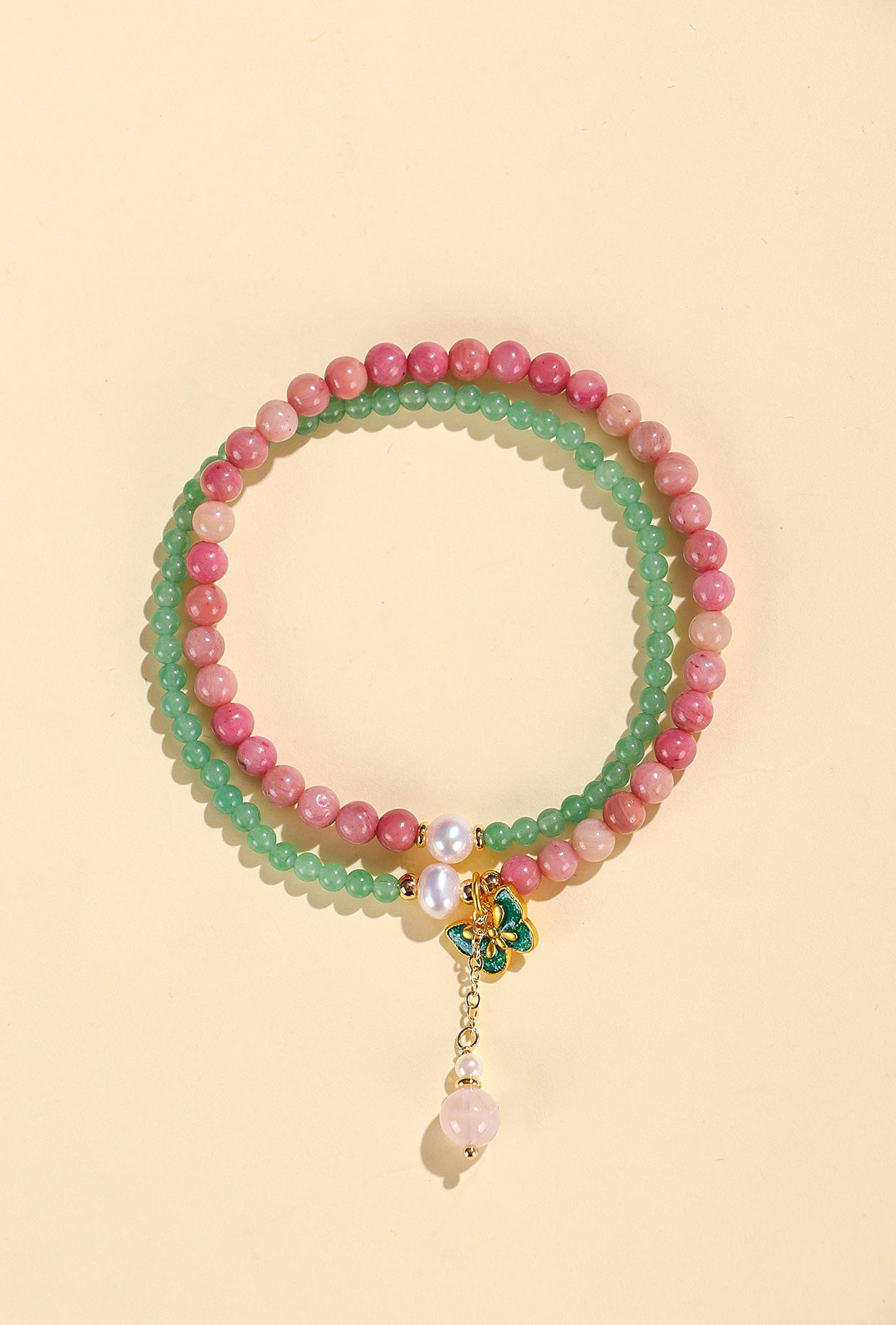 Planderful Fortune's Favor Bracelet – Elegant Chinese Rose Stone Design