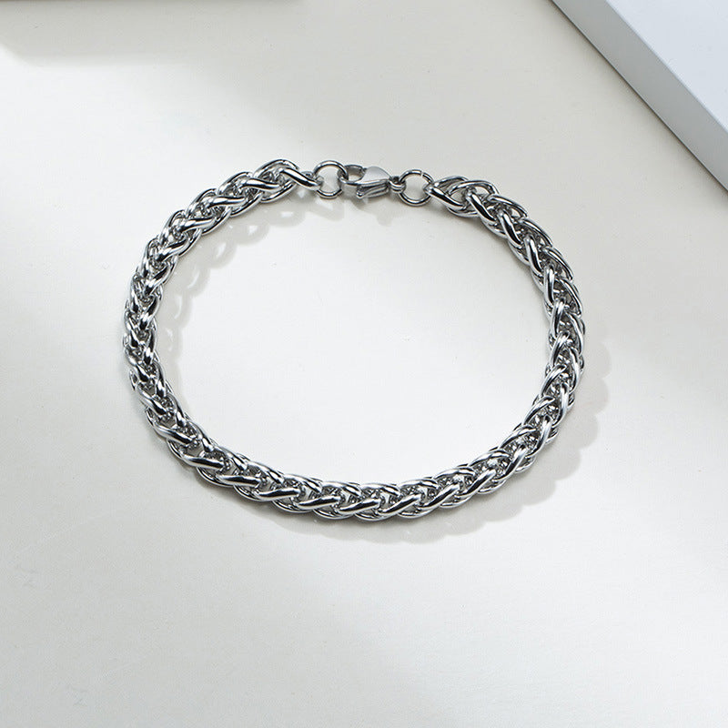 Stainless Steel Flower Basket Chain Men's Fashion Bracelet