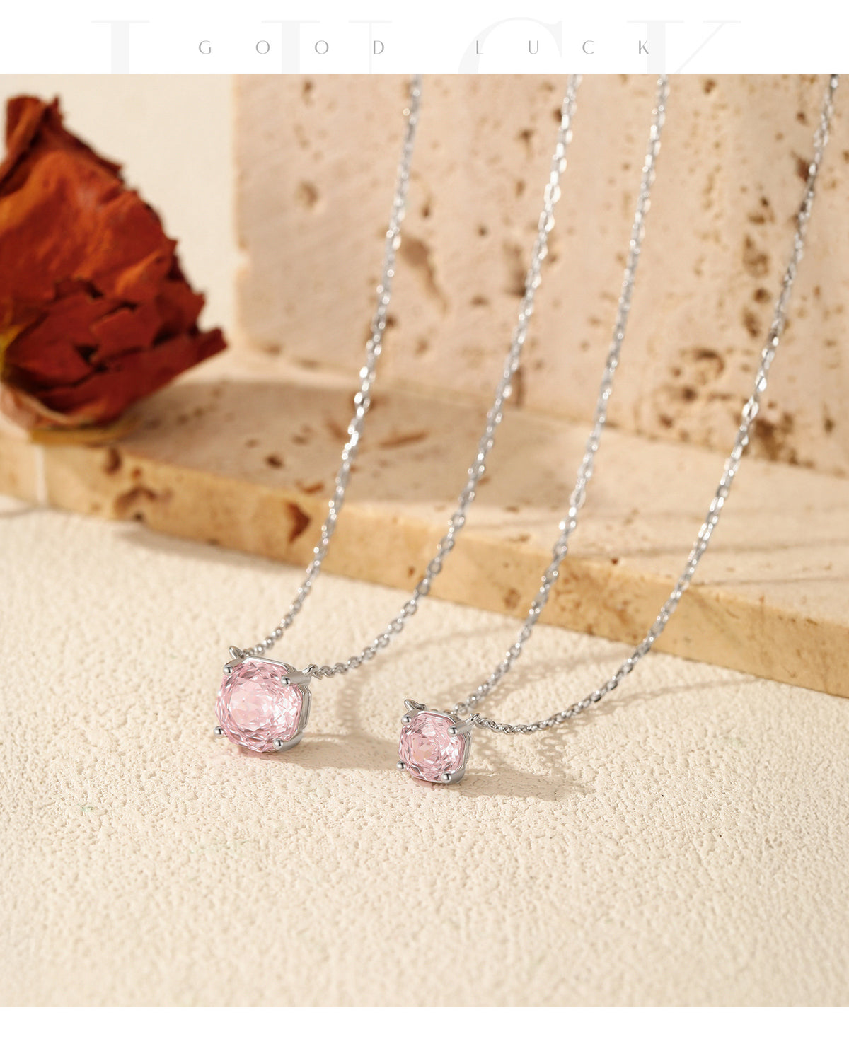 925 Sterling Silver Multicolor Octagonal Rose-Cut Zircon Necklace