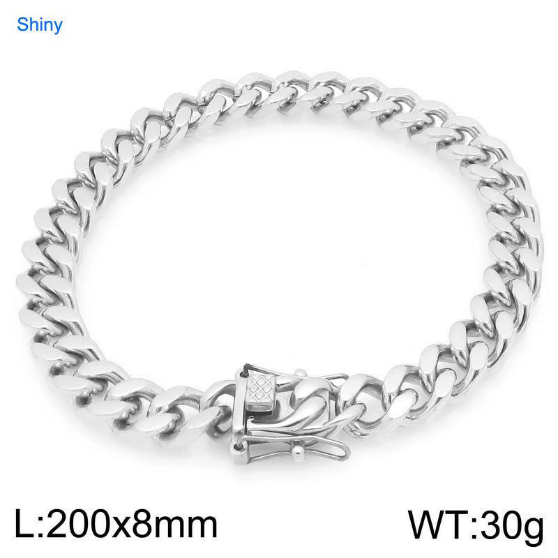 Planderful Mens Dragon Beard Buckle Cuban Chain Bracelet