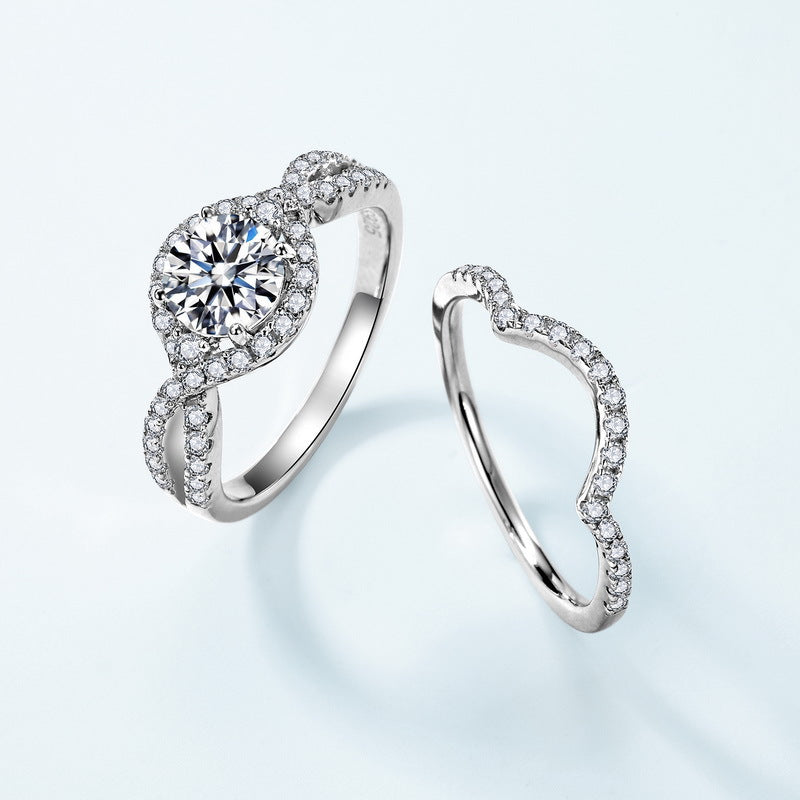 Planderful Stackable Moissanite Sterling Silver Ring – 6.5 × 6.5 mm, 1 ct – Style 1