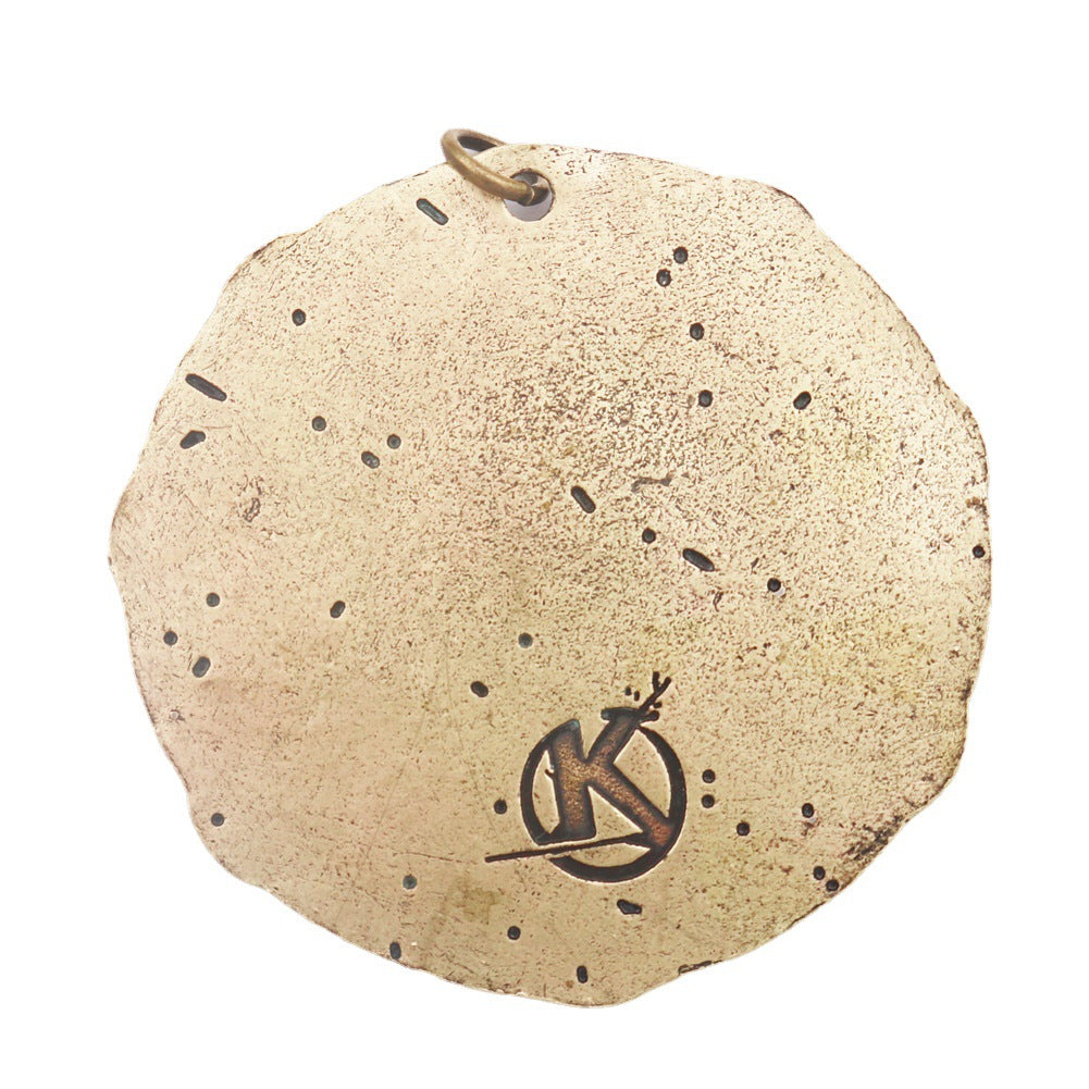 Viking OgmaMedallion Round Metal Pendant Necklace for Men - Norse Legacy Collection