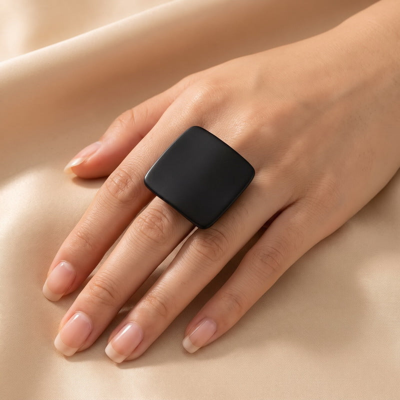 Wide Aspect Ring Hip-Hop Smooth/Sand Surface Men's And Women's Stainless Steel Ring