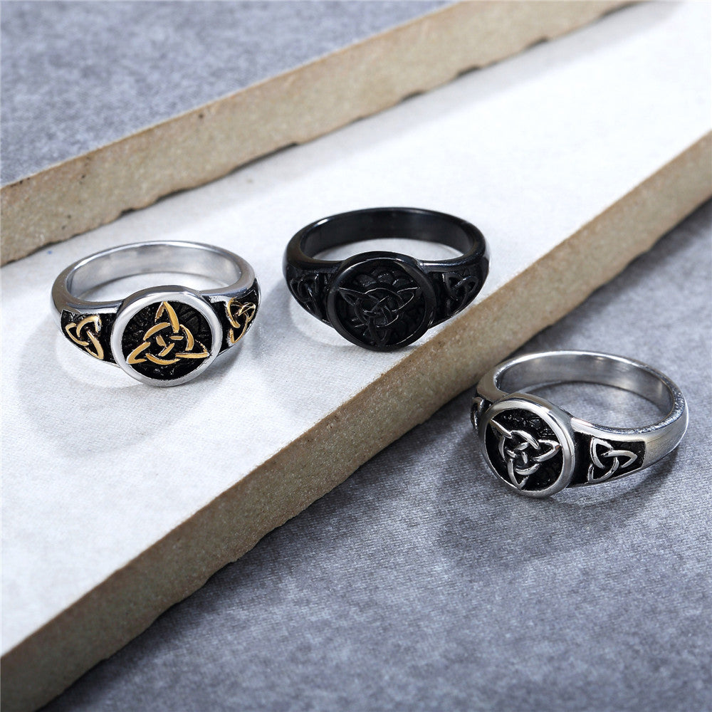 Planderful Titanium Steel Viking Ring Unisex Personalized Protection Statement Jewelry