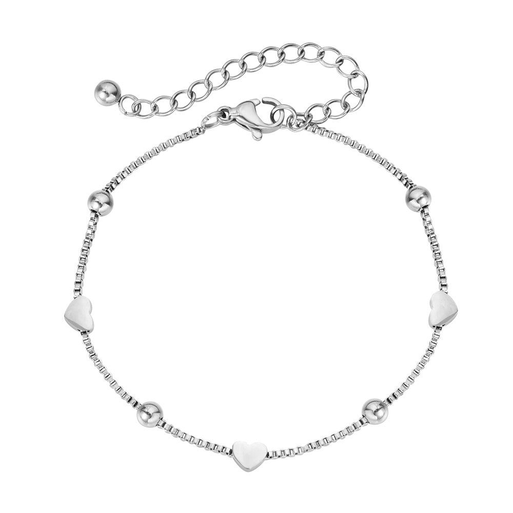 Peach Heart Stainless Steel Bracelet For Women By Planderful Everyday Chic Statement