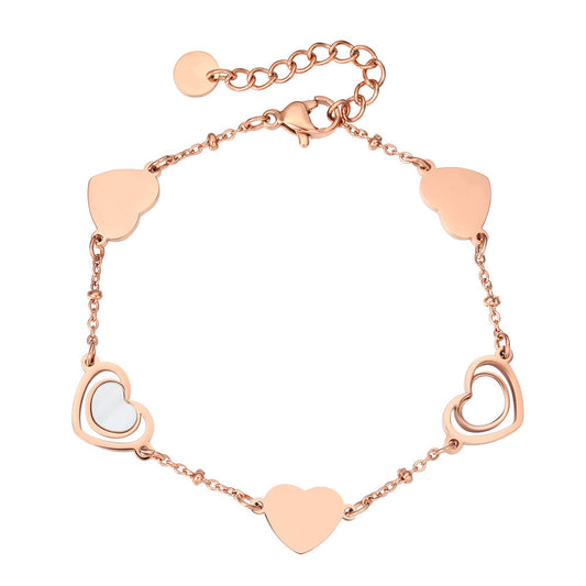 Planderful Everyday Genie Bracelet For Women Chic Statement Jewelry In European American Style Shell Peach Heart