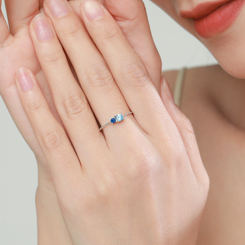 Everyday Genie Sterling Silver Ring with Small Zircon Set in Simple Design