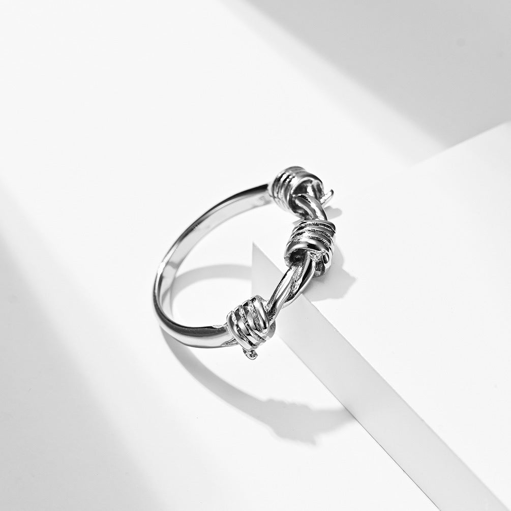 European And American Cold Wind Wire Knot Ring For Men
