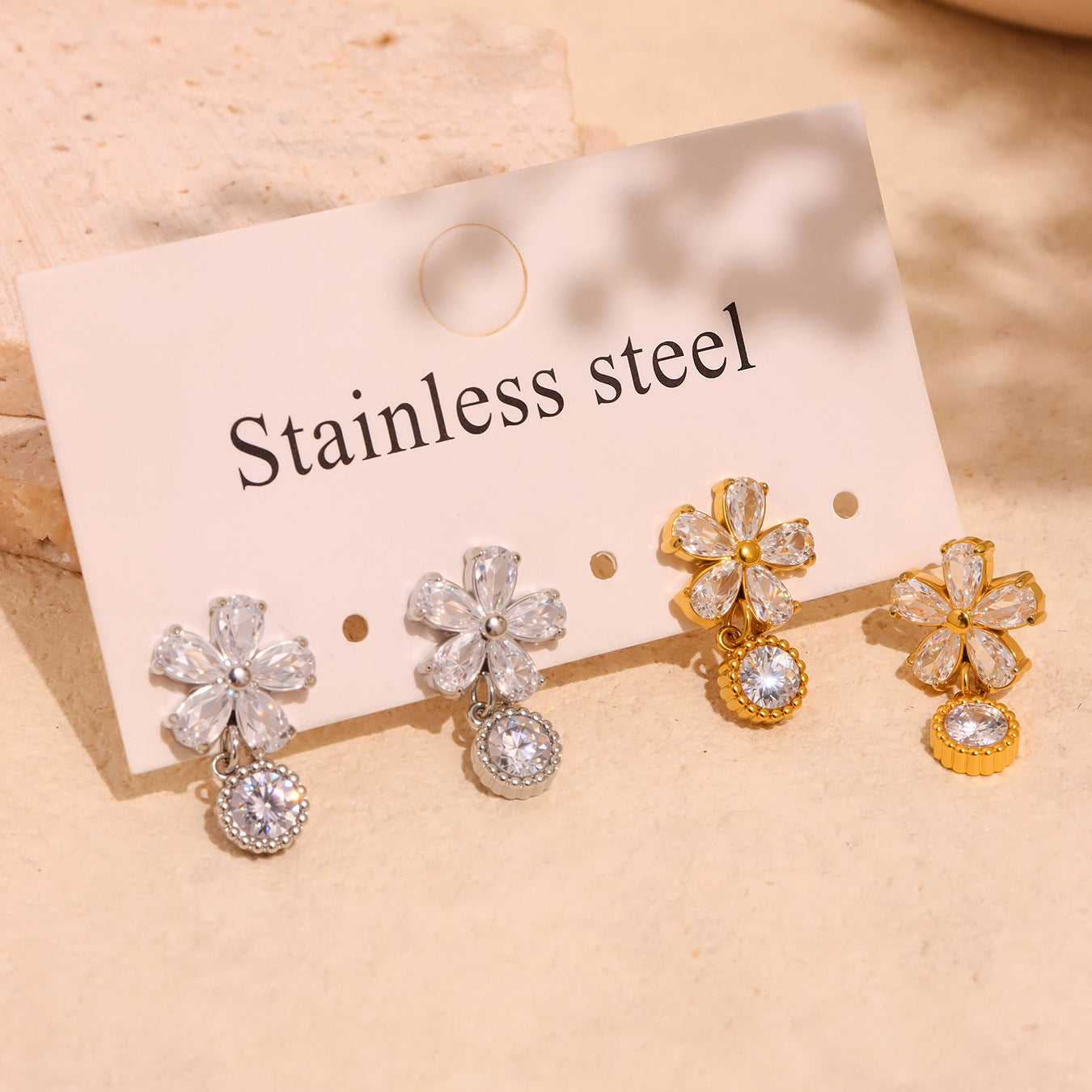 Planderful Everyday Genie Zircon Flower Earrings For Women
