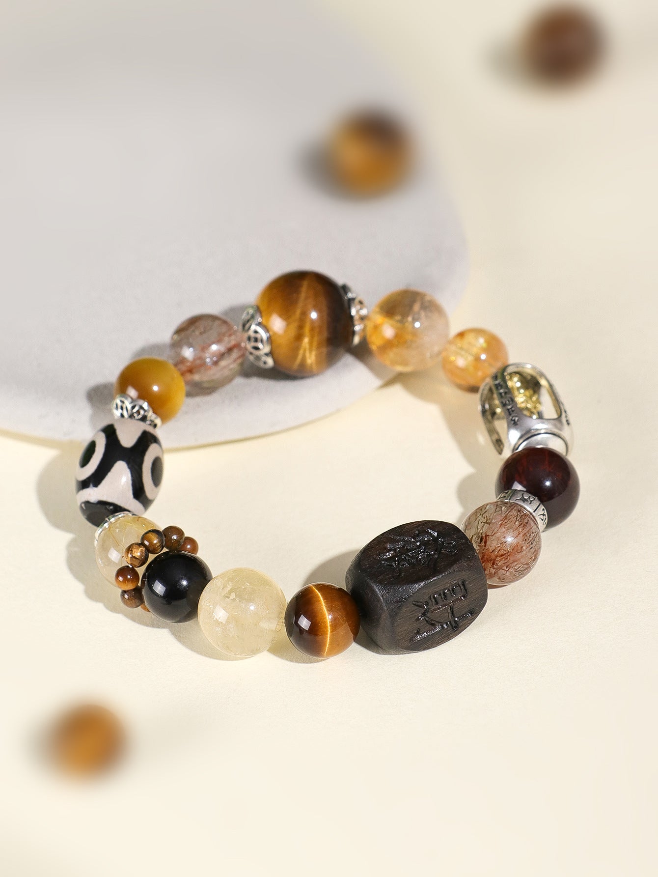 Planderful Fortune's Favor Bracelet – Original Design with Tiger's Eye and Dzi Beads