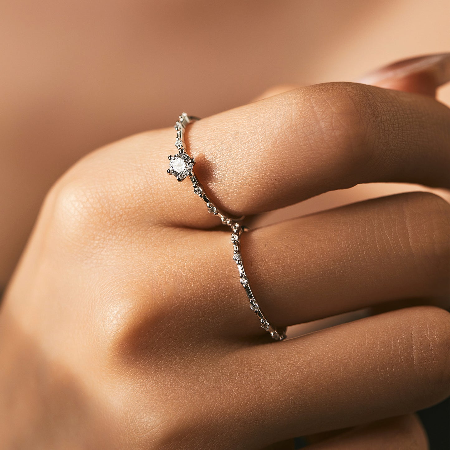 Planderful Moissanite Sparkling Ring – Luxury Sterling Silver with D Color Moissanite