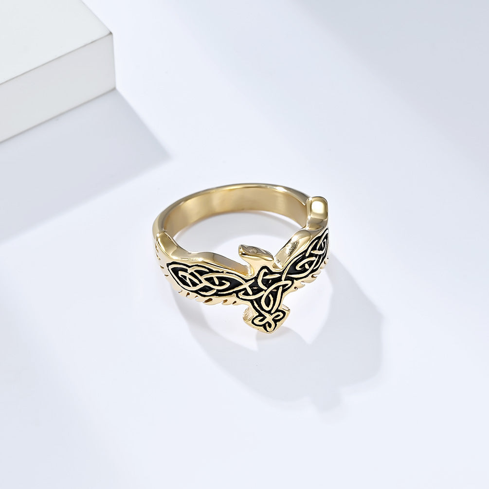 Planderful Celtic Eternal Knot Nordic Eagle Ring Durable Stainless Steel For Men Everyday Genie