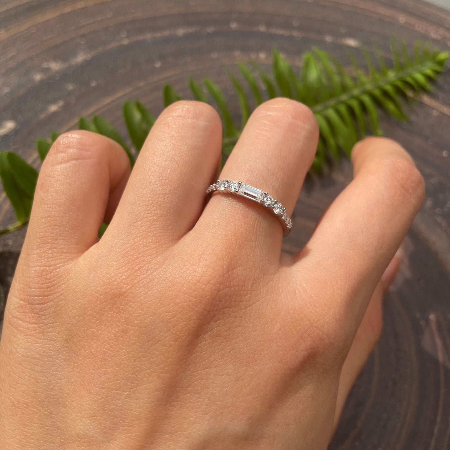 Planderful Moissanite Ring For Women S925 Silver Main Stone