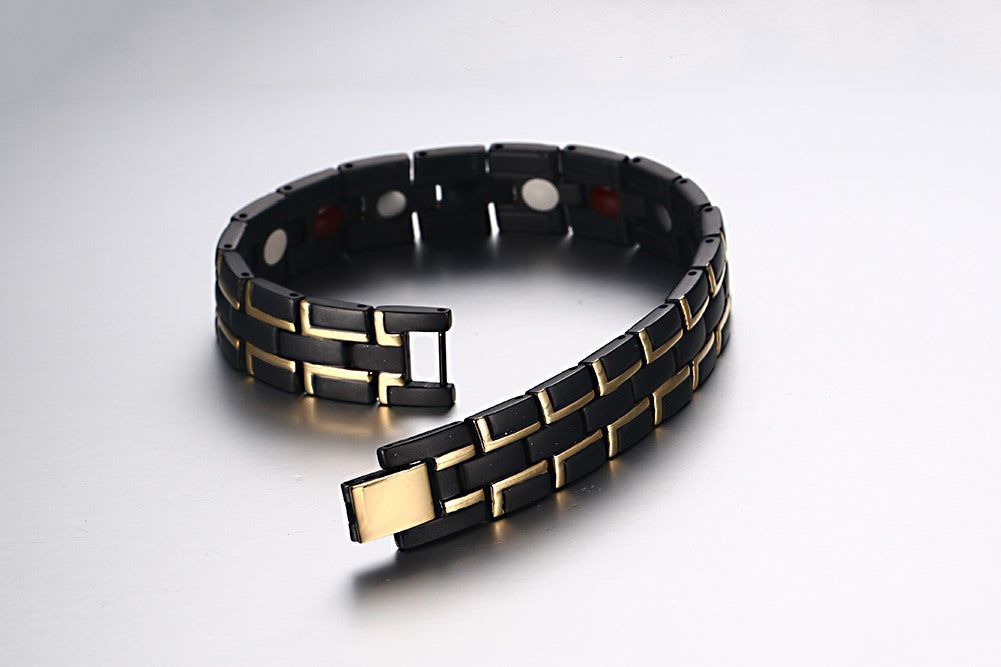 Titanium Steel Jewelry Stainless Steel Men's Black Magnet Bracelet