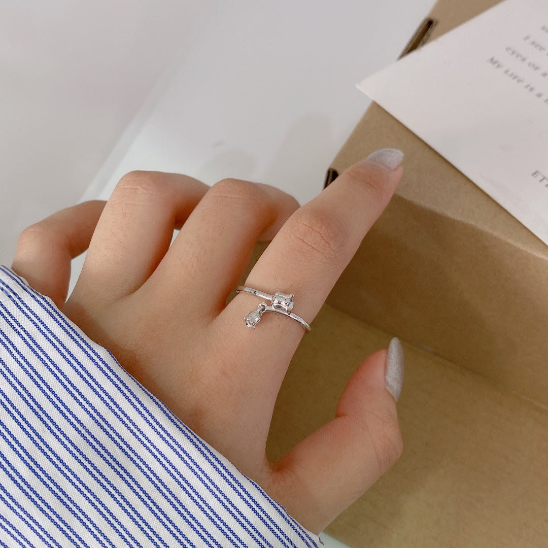 S925 Sterling Silver Lily of the Valley Ring — Adjustable