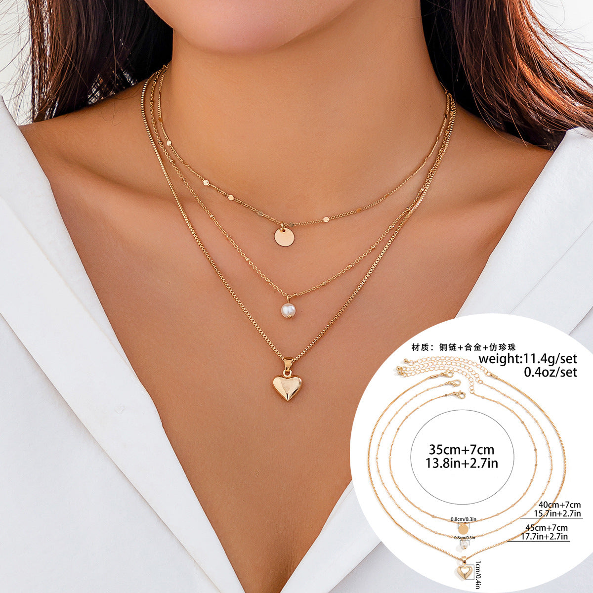 European and American Cross-border Classic Rhinestone Pendant Necklace with Imitation Pearls and Tassels