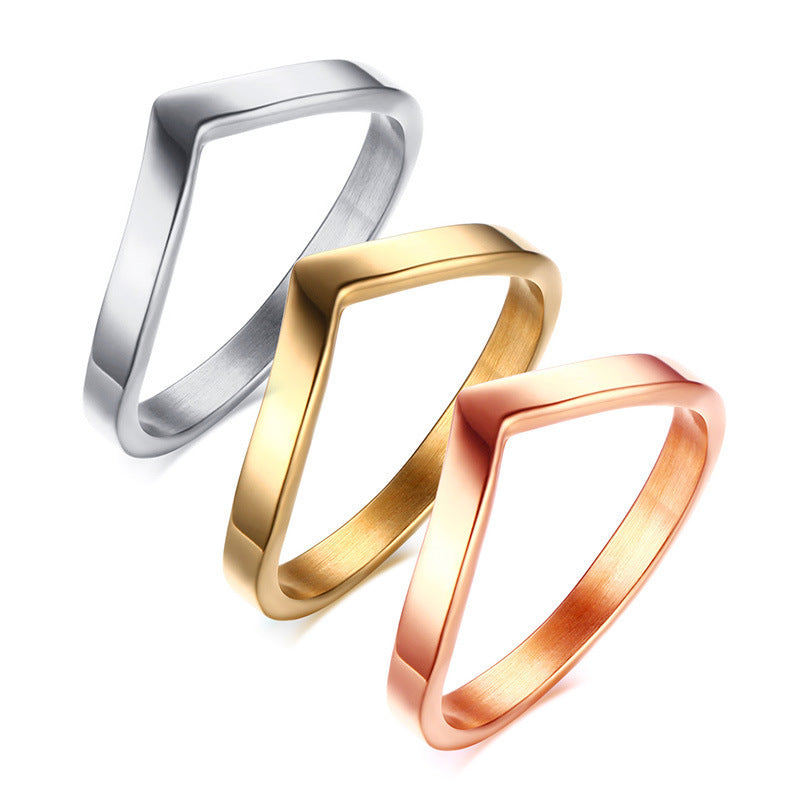 Exquisite European and American Fashion Ring Titanium Steel
