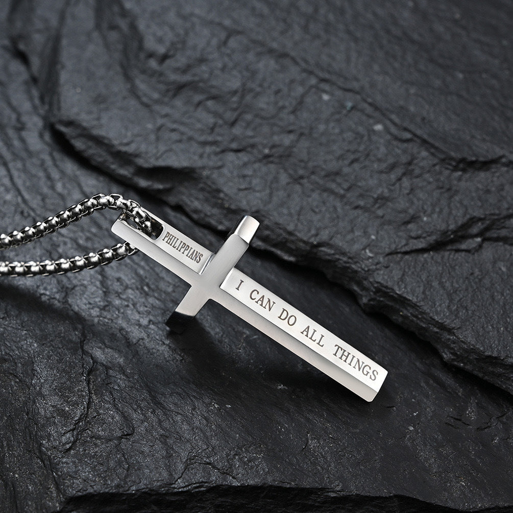 Planderful Titanium Cross Necklace Unisex Timeless Women Men