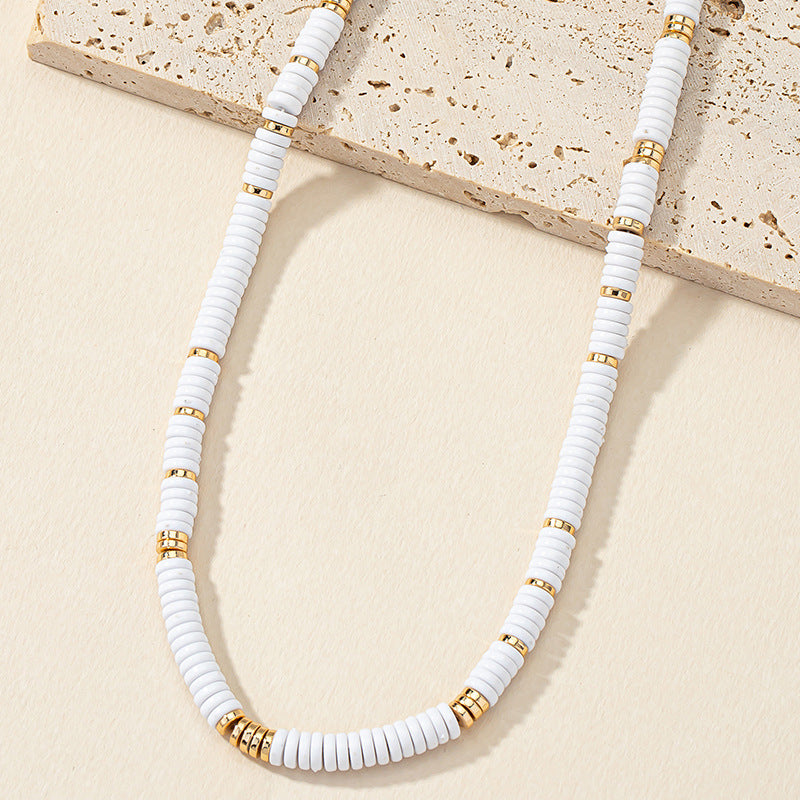 European Elegance Metal and Acrylic Collarbone Necklace, Vienna Verve Collection - High-quality Design, Wholesale Exclusive