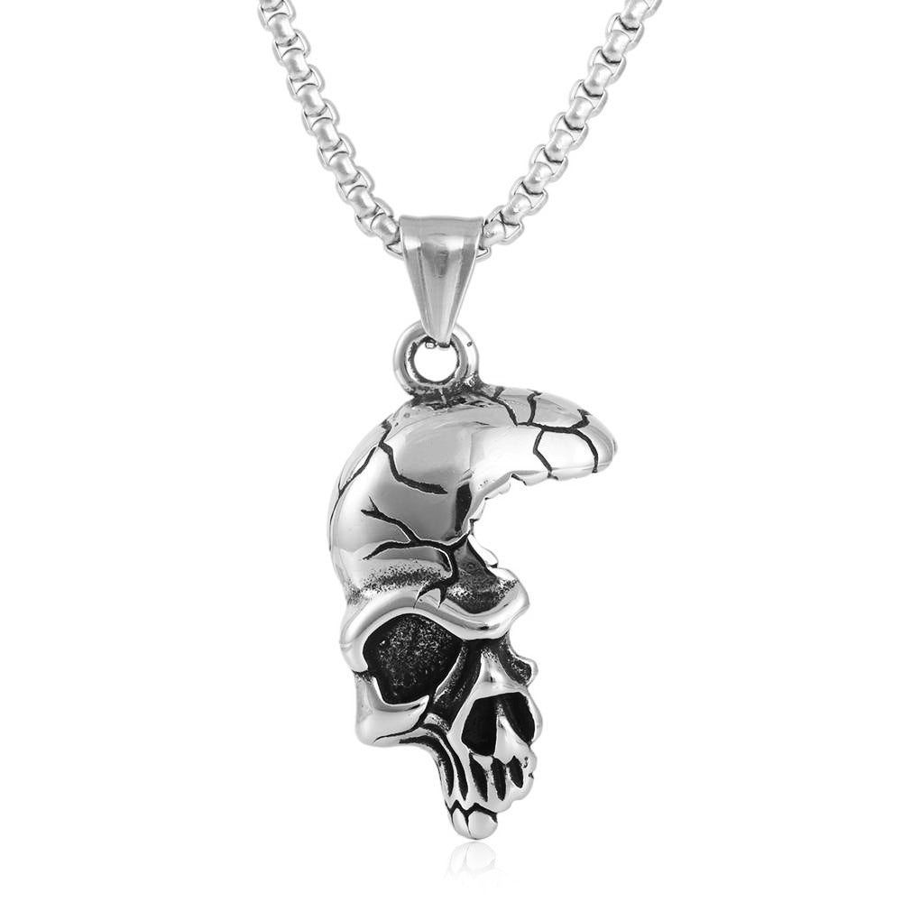 European And American Stainless Steel Skull Pendant Necklace