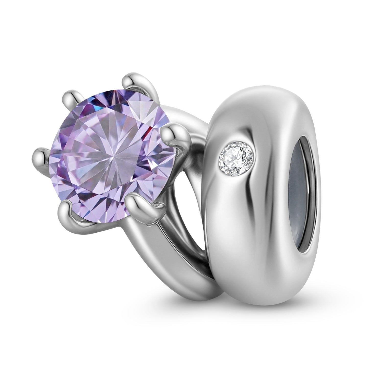 Planderful Jewelry Sterling Silver Beads Pendant December Birthstone DIY Jewelry