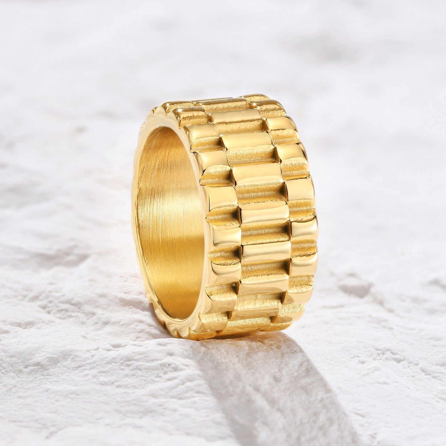 Ring Stainless Steel Strap Ring Gold Feminine Wide Index Finger