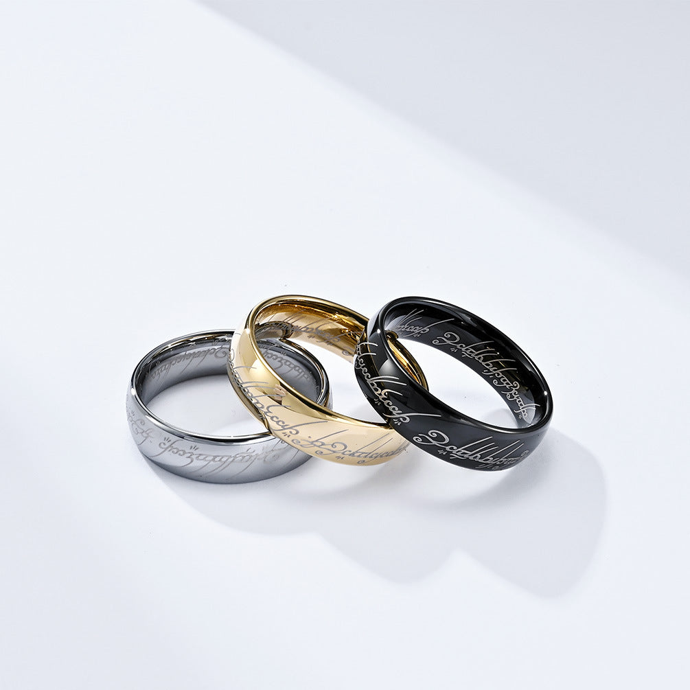 European And American Film And Television Ring King Tungsten Steel Ring For Men