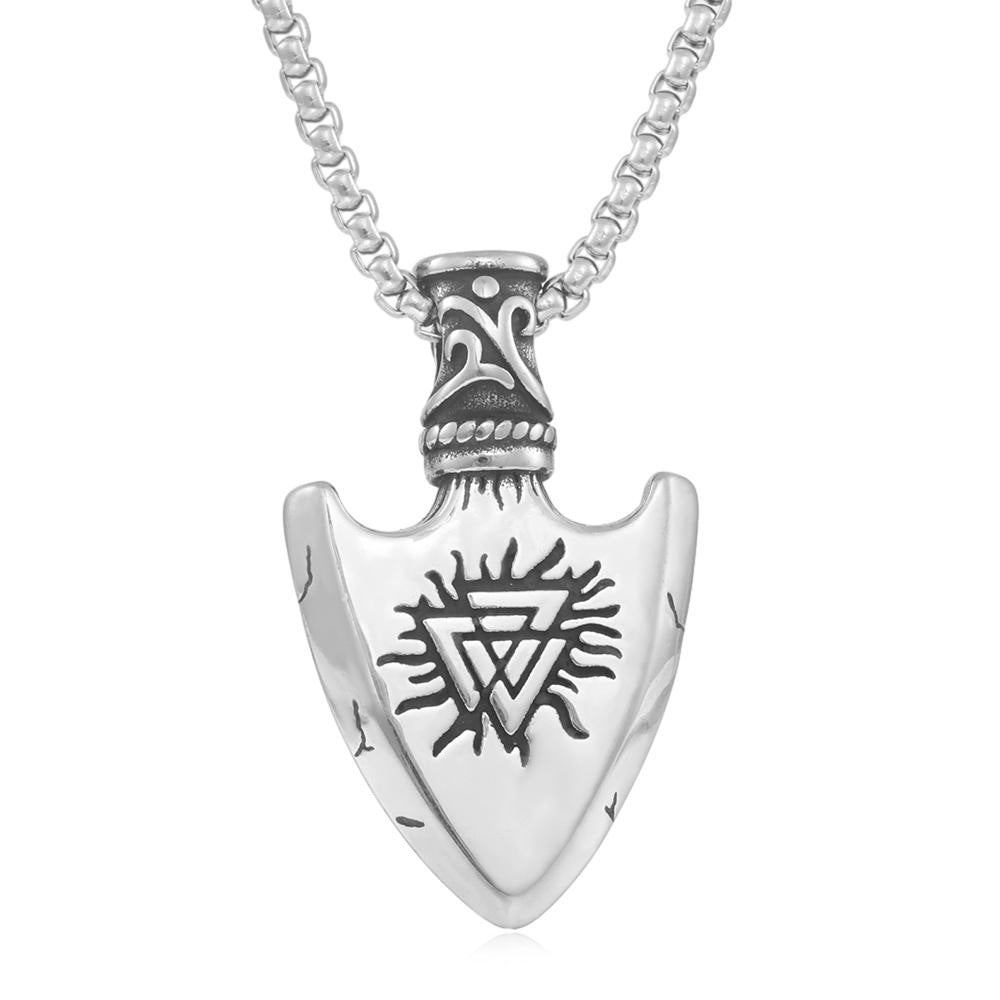 European And American Stainless Steel Viking Triangle Pendant