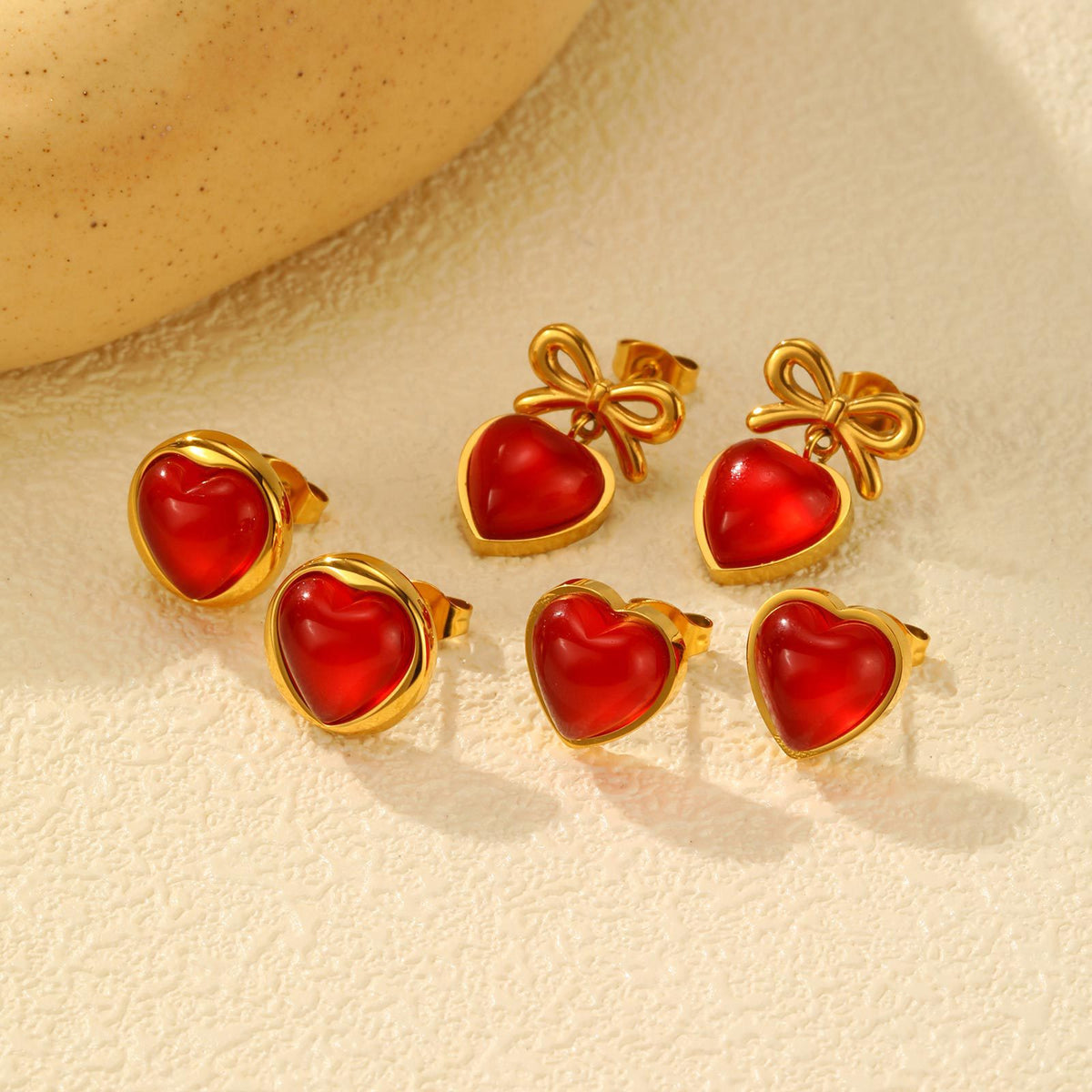 Stainless Steel Heart Vintage Earrings