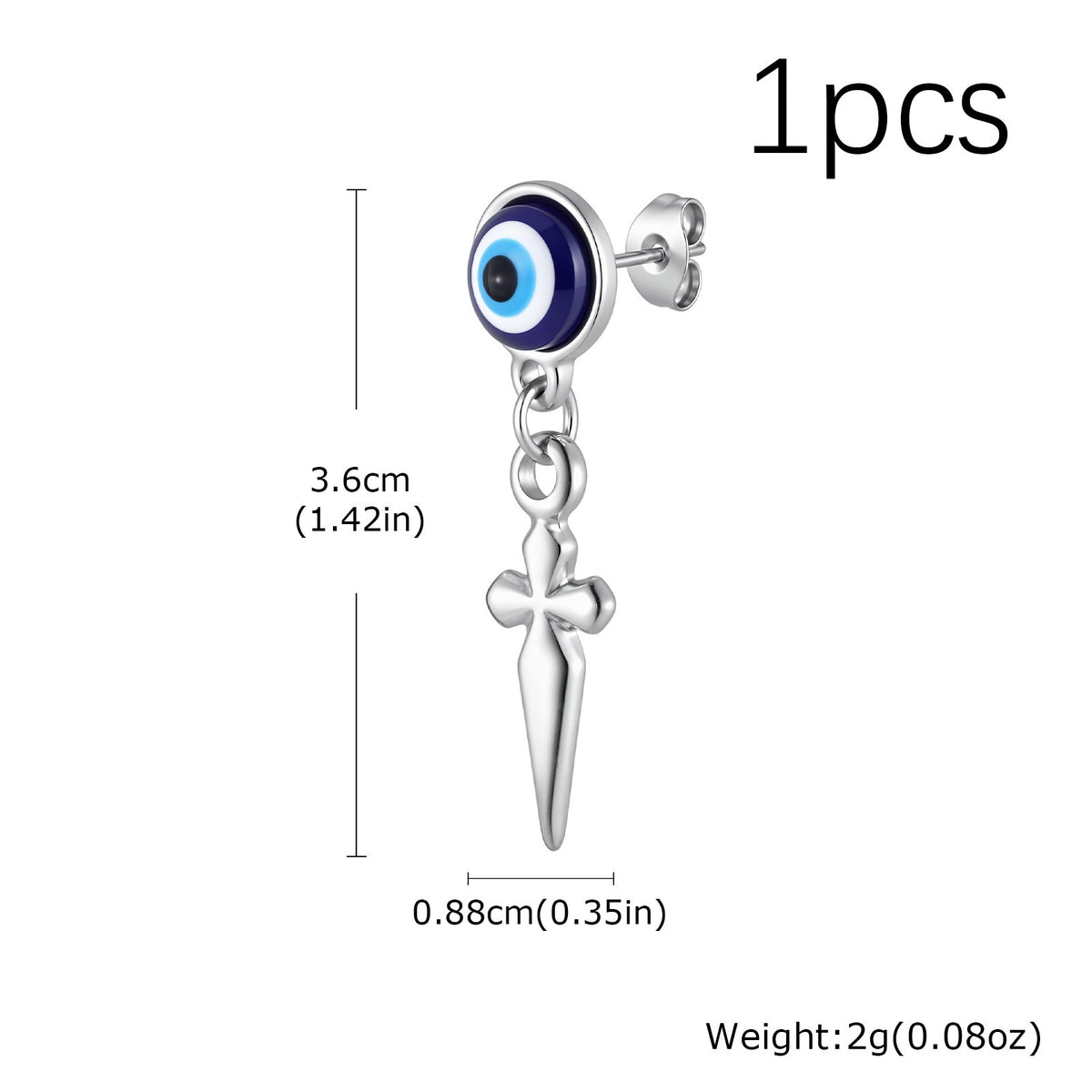 Stainless Steel Cross Vintage Earrings