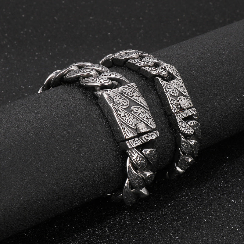 Old & – Flower Men's Titanium Steel Bracelet Hair