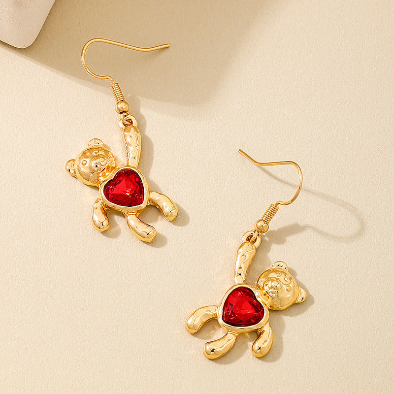 Planderful Vienna Verve Necklace and Earrings Set – Fashionable Red Love Design