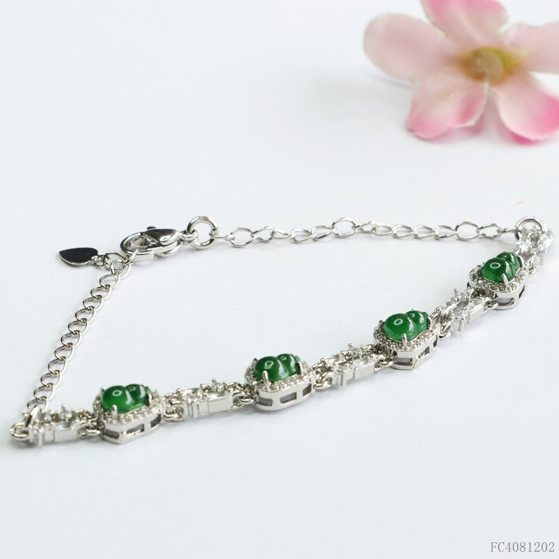Jadeite Gourd 5*7 mm Bracelet
