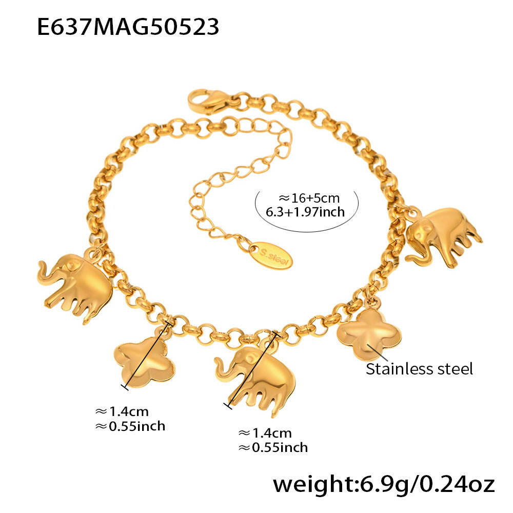Planderful Everyday Genie Elephant Womens Bracelet 18K Gold