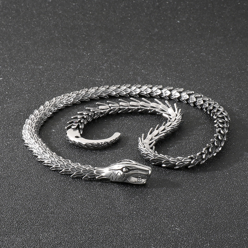 Planderful Snake Necklace For Men Personalized Premium Steel